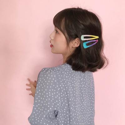 China Customized Environmentally Friendly Matel Styling INS Barrettes 3 Color Glitter Kids Hair Clips Wholesale for sale