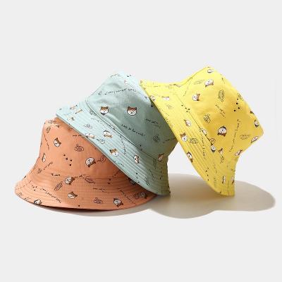 China JOJO Wholesale Cute Dog Women's Custom Embroidery Logo Cotton Unisex Bucket Hats Environmental Friendly Fashion for sale