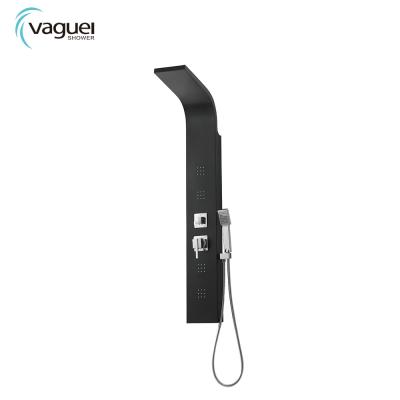 China Four-JET Thermostatic Black Massage Vaguel Faucets Shower Panel Pure Thermostatic Tower for sale