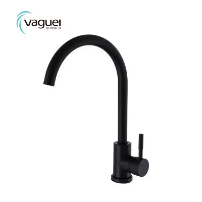 China Thermostatic Faucets Vaguel Stainless Steel Water Faucet Black Kitchen Sink Faucet for sale