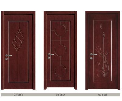 China Asian Wood Painting MDF /Soild Door Veneer Sytel Color Oak Decoration GJ-S556 Wooden Door For House for sale