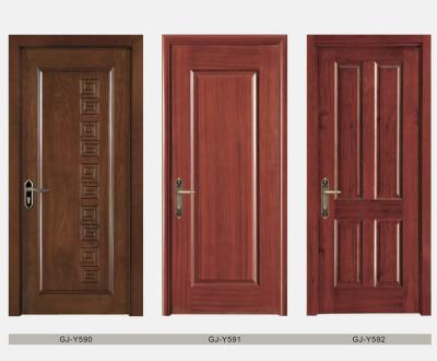 China GJ-Y590 Decoration Japanese Oak Color Design Veneer Door MDF /Soild Wood Painting Wooden Door For House for sale