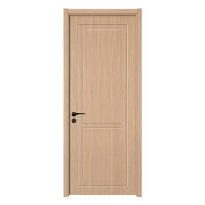 China Decoration Warm Oak Color PVC MDF Laminated Interior Non-Painted Flush Semi-Solid Wood Door for sale