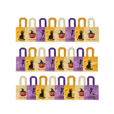 China Factory Wholesale Price Candy Halloween Party Gift Packaging Small Handled Portable Nonwoven Shopping Bag for sale