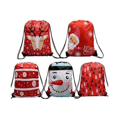 China Folding 2021 New Santa Sack Storage Goody Gift Envelope Drawstring Christmas Gift Non Woven Bags for sale