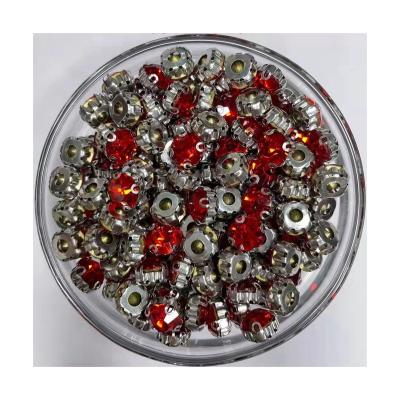 China Shiny Garment Decoration Nailed Stones Non-woven Rhinestone Rhinestone Claw Clear Glass Stones for sale