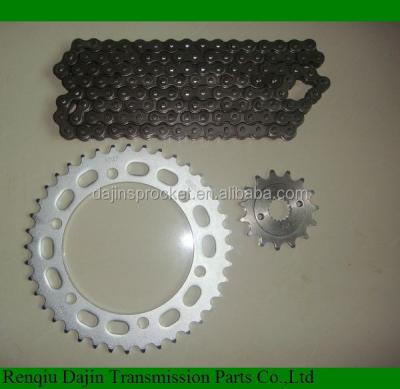 China Dajin 45 chain sprocket 1045 steel / suzuki ax100 steel A3 sprockets motorcycle kits / motorcycle parts for sale