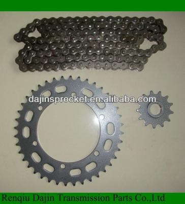 China A3 Steel Motorcycle 45 1045# Standard Steel Chain Sprocket High Quality Set for sale