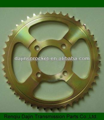 China Dajin 1045 steel A3 steel sprocket and chain 45 steel motorcycle parts from china motorcycle factory with ISO9000 certificate for sale