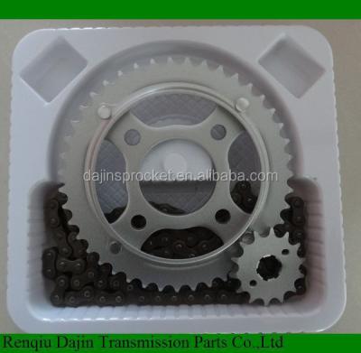 China 1045 1045 Steel Motorcycle Chain And Sprocket Kits Steel Motorcycle Parts Front And Rear Sprocket for sale