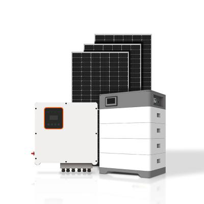 China Bluesun 380Vac solar system 8kw 10kw 12kw home hybrid solar system with 48v lifepo4 battery for sale