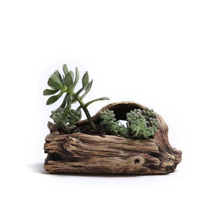 China Resin Mini Tree Root Planter Flower Resin Pot Ornament Breathable Succulent Vase Accessories Home Garden Living Room Decoration for sale