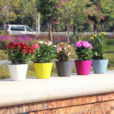 China Simply China Flower Pot Modern Cheap Indoor Self-watering Flower Pot Seedling Decorative Plastic Small for sale