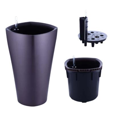 China Modern Melomine planter pot, bulk plastic flower pots, sefl watering pot for sale