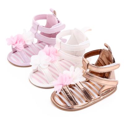 China Summer Baby Sandals Girls Beauty Flower Roman Style Sandals Flat Walking Causal Baby Shoes for sale