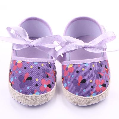 China Anti-odor special stitch with bow-knot design cotton fabric baby shoes baby shoes for sale