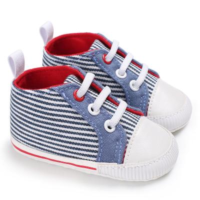 China Loose Scratch Casual Design Anti-Smell Infant Toddler Canvas Handmade Baby Boy Shoes for sale