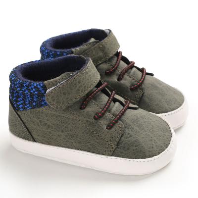 China Anti-odor Popular Sports Sneakers Newborn Baby Boy PU Leather Baby Boy Shoes for sale