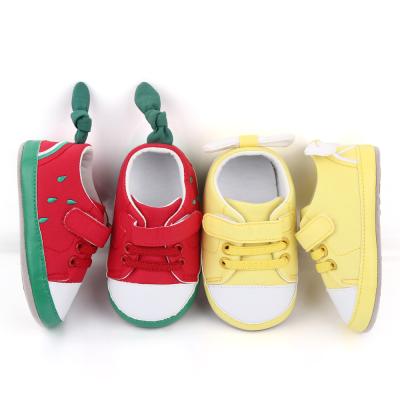 China New Arrival Breathable Baby Shoes Boys Girls TPR Infant Toddler Casual Red Yellow Sole Shoes Wholesale for sale