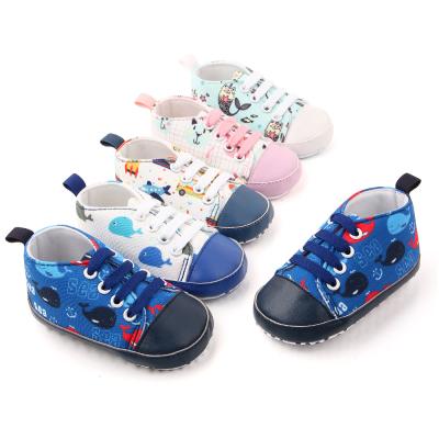 China New Baby Shoes Wholesale Light Weight Boy Girl Sports Toddler Casual Shoes First Walking Baby Canvas Shoes for sale