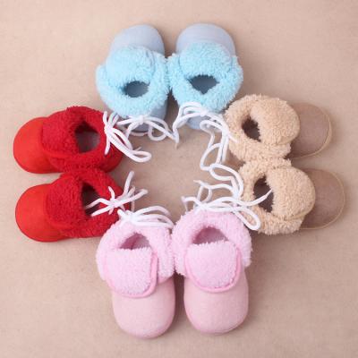 China Wholesale Anti-odor Winter Solid Warm Shoes With Soft Plush Inside Footwear Baby Shoes For Girls And Boys for sale