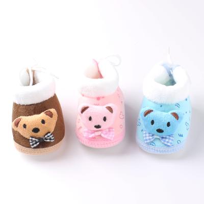 China Anti-odor Winter Baby Cute Bear Warm Shoes With Soft Plush Inside Shoes Baby Shoes for sale