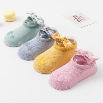 China New Spring&Summer Baby Socks New Style Baby Bow Floor Toddler Socks Breathable Cotton Socks for sale