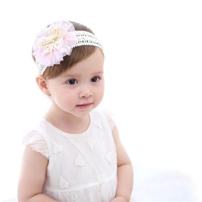 China Lovely popular children lace up flower hair band baby headdress princess headband beautiful for sale