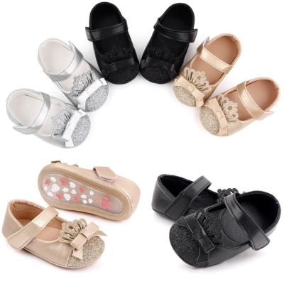 China Bling Crown Princess Shoes Soft Sole Flat Novelty Party Shoes Baby Toddler Infant Shoes For Girls for sale