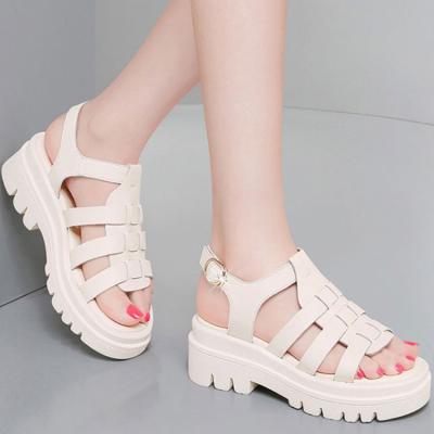 China Other Summer Ladies Sandals Flat Shoes For Women Platform Sandalia Cross Strap Fashion Chain Sandals for sale