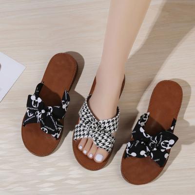 China 2022 Outdoor Beach Flip Flops Female Flat Casual Sandals Bow-knot Open Toe Sandals Women Other Fashion Women Shoes Women Summer for sale