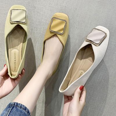 China Other High Quality Shiny Luxury PU Memory Foam Insole Slip On Ballet Casual Women Flat Shoes For Women for sale