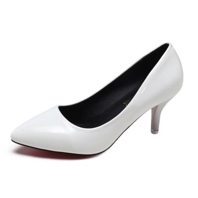 China Sexy Wedding High Heels Patent Leather Business Stilettos Light Women's High Heels Pointed Toe High Heels for sale