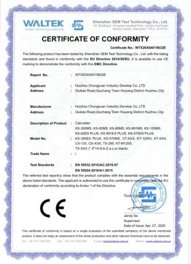 CE - Huizhou Chungyuan Industry Development Co., Ltd.