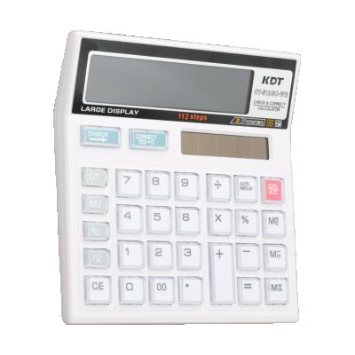 China Large LCD Display 99 Steps Financial Calculator 12 Digits Calculadora Desktop Solar Calculator for sale