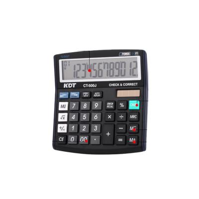 China Large LCD Display Wholesale Power 12 Double Digits Rose Gold Calculator 100 Steps Check and Correct Calculadora for sale