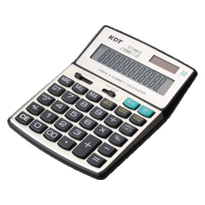 China Large LCD Display 12 Digits Calculator Ct-6612 Dual Power 112 Steps Citizen Rose Gold Calculator for sale