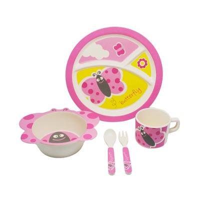 China Oriental Butterfly Shape Kids Tableware Set Biodegradable Baby Feeding Sets for sale