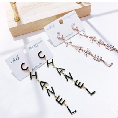 China The 2020 TRENDY fashion ladies long earrings brand with letters tassel personality earrings for sale