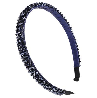 China Korean Luxury Crystal Beaded Fashion Crystal+beads Soft Handmade Hair Accessories Crystal Headband Wholesale for sale