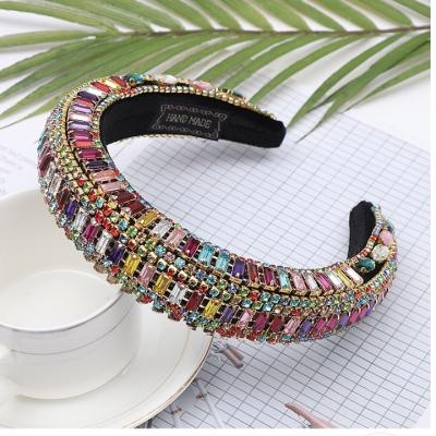 China Newest fashion diameter color creative wide-brimmed crystal headband ladies baroque headband new for sale