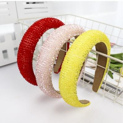 China New Fashion Ladies Hair Decoration Baroque Crystal Beaded Hand-sewn Beaded Ladies Crystal Hair Bands Hair Bands for sale