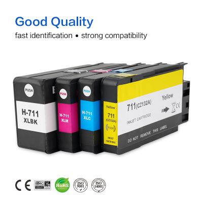 China 4 colors 711XL ink cartridge COMPATIBLE compatible use in Designjet T120 24 T120 610 T520 24 T520 36 T520 610 T520 914 printers for sale