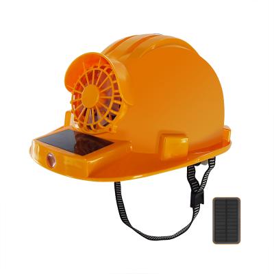 China PP Shell+ Webbing Suspension System Masks Circuit Work Construction Cooling Solar Panel Hard Hat Fan Safety Helmet With Led Light for sale