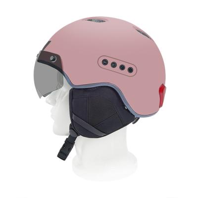 China Road Cycling Flash Warning Smart Helmet Motorcycle Adjustable Led Riding Helmets With Sun Visor for sale