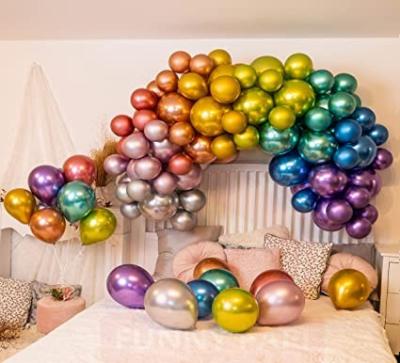 China Wedding Metallic Balloons Birthdays Pack of 54 - 9 Chrome Colors - Assorted Multicolor Shiny Glossy Balloons for sale