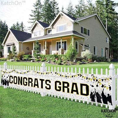 China White Banner 2022 - Large, 120x20 Inch Festival Decoration Congratulations Graduate | Congratulations Yard Sign for 2022 Graduation Party Decorations Black for sale