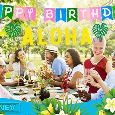 China Tropical Hawaiian Paper Flamingo Pineapple Tropical Hawaiian Pineapple Party Package Decoration Luau PE Stage Luau Party Multi Party Supplies for sale