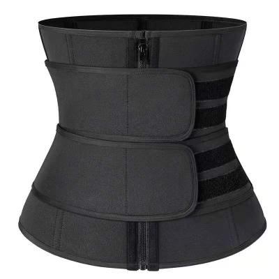 China Slim Support Back Body Custom Waist Slimming Belt Waist Trainer Weight Loss Wraps Women Waist Trainer Shaper With Zipper for sale