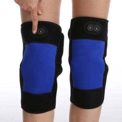 China Physiotherapy Vibration Massage Heating Knee Protector Pad Heating Adult Knee Wrap Electric Passionate Knee Massager for sale